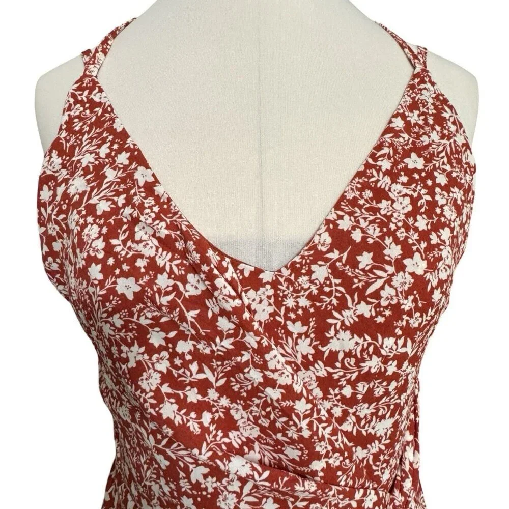 HYFVE HYFVE HYFVE Double Strap Floral Backless Dress Women's Medium‎ Rust NEW - Picture 4 of 16